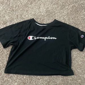 Black cropped Champion T-shirt